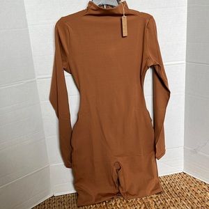 SKIMS Camel Long Sleeve Jumpsuit